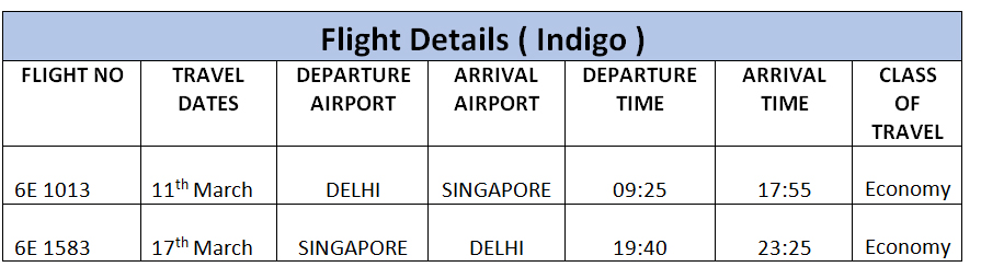 flight details