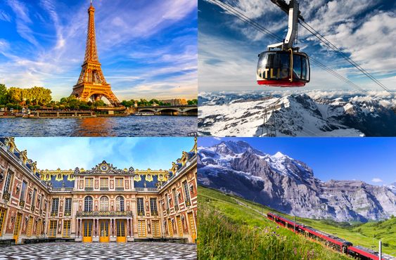 Seniors Citizen Swiss Paris Alps Escape - Europe Group Tour Package